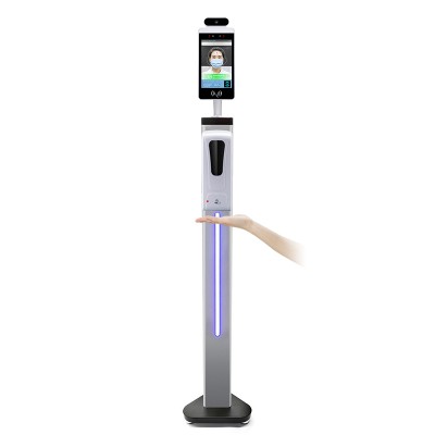 Facial recognition thermal scanner hand sanitizer machine hands free sanitizing dispenser