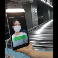 Human body detection access control and temperature gauge face recognition door access system