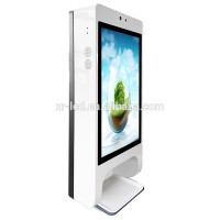 21.5 inch digital signage hand sanitizer dispenser touch panel face recognition temperature test sanitation advertising kiosk